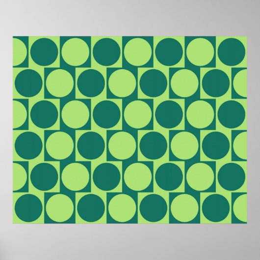 Optische Illusion Cafe-Wand-Effekt Kreise Grün Poster (Vorne)