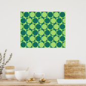 Optische Illusion Cafe-Wand-Effekt Kreise Grün Poster (Küche)