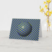 Optische Illusion der blauen Sphäre Karte (Gelbe Blume)