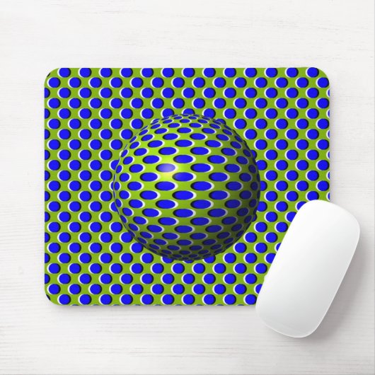 Optische Illusion der blauen Sphäre Mousepad (Mit Mouse)