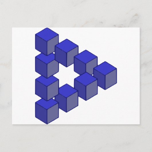 Optische Illusion einer unmöglichen Treppe auf den Postkarte (Vorderseite)