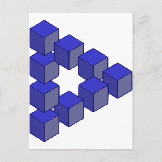 Optische Illusion einer unmöglichen Treppe auf den Postkarte (Vorderseite)