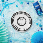 Optische Illusion eines schwarzen und weißen 2D-Pa Pappteller (Party)