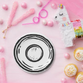 Optische Illusion eines schwarzen und weißen 2D-Pa Pappteller (Party)