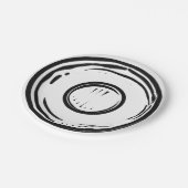 Optische Illusion eines schwarzen und weißen 2D-Pa Pappteller (Schrägansicht)