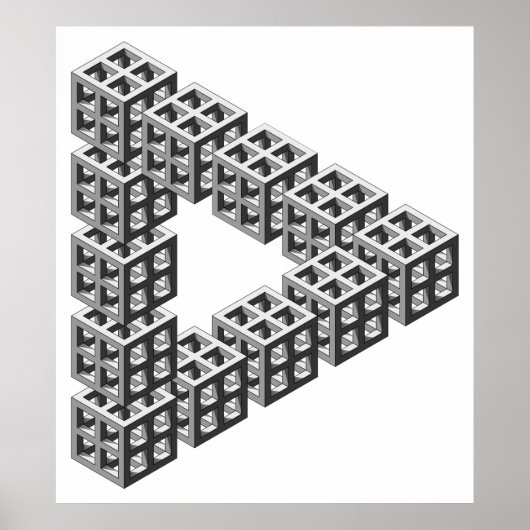 Optische Illusion eines unmöglichen Dreiecks Poster (Vorne)