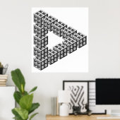 Optische Illusion eines unmöglichen Dreiecks Poster (Heimbüro)