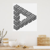 Optische Illusion eines unmöglichen Dreiecks Poster (Küche)