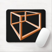 Optische Illusion eines unmöglichen orangefarbenen Mousepad (Mit Mouse)