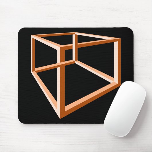 Optische Illusion eines unmöglichen orangefarbenen Mousepad (Mit Mouse)