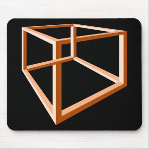 Optische Illusion eines unmöglichen orangefarbenen Mousepad
