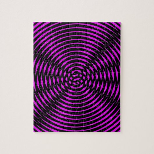 Optische Illusion farbenfrohe Neon Pink Black Brig Puzzle (Vertikal)