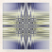 Optische Illusion Farbiges Fraktal Glasuntersetzer (Vorderseite)