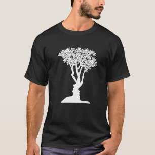 Optische Illusion Funny Novelty Tree oder Gesichte T-Shirt