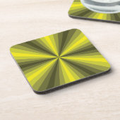 Optische Illusion Gelber Quadrat Untersetzer (Linke Seite)
