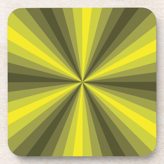 Optische Illusion Gelber Quadrat Untersetzer (Vorderseite)