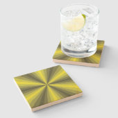 Optische Illusion Gelbstein-Untersetzer Steinuntersetzer (Seitenansicht)