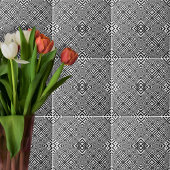 Optische Illusion Geometrisches Schwarz-Weiß-Muste Fliese