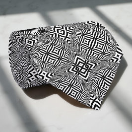Optische Illusion Geometrisches Schwarz-Weiß-Muste Krawatte