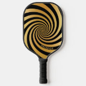 Optische Illusion Gold Spiralfarbe Name Bild Pickleball Schläger (Vorderseite)