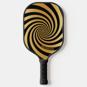 Optische Illusion Gold Spiralfarbe Name Bild Pickleball Schläger