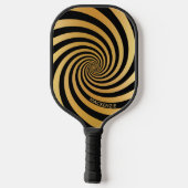 Optische Illusion Gold Spiralfarbe Name Bild Pickleball Schläger (Rückseite)