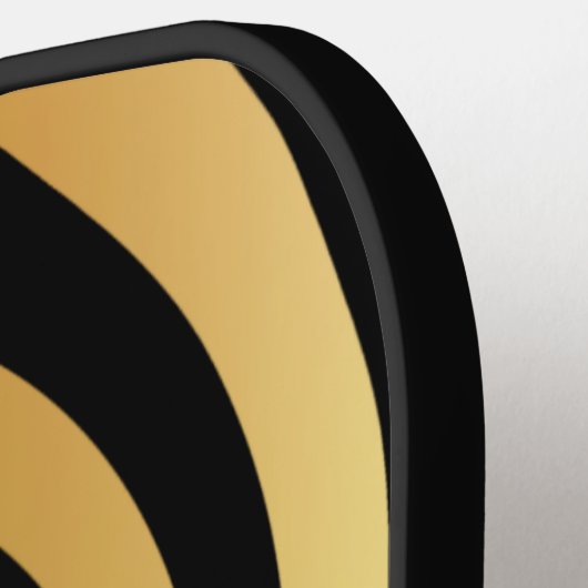 Optische Illusion Gold Spiralfarbe Name Bild Pickleball Schläger (Linke Seite)