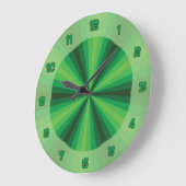 Optische Illusion grün Große Wanduhr (Winkel)