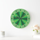 Optische Illusion grün Große Wanduhr (Zuhause)