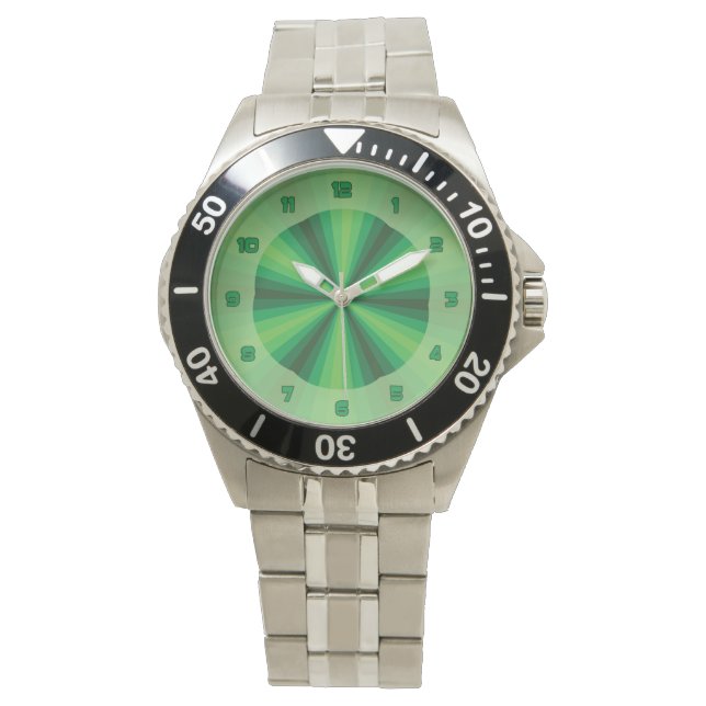 Optische Illusion Grüne Uhr (Vorderseite)