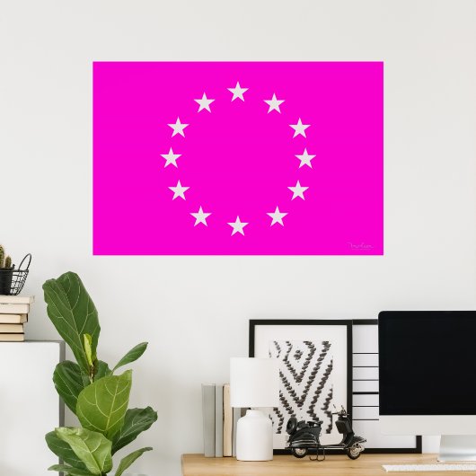 optische Illusion in der Flagge - EU Poster (Heimbüro)