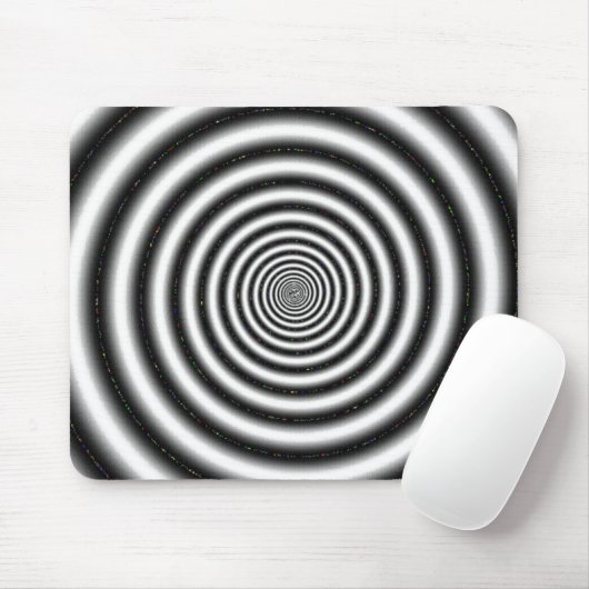 Optische Illusion in der schwarzen und weißen Spir Mousepad (Mit Mouse)