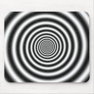 Optische Illusion in der schwarzen und weißen Spir Mousepad