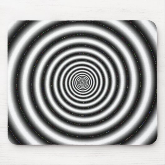 Optische Illusion in der schwarzen und weißen Spir Mousepad (Vorne)