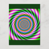 Optische Illusion in Greenpink Postkarte (Vorderseite)