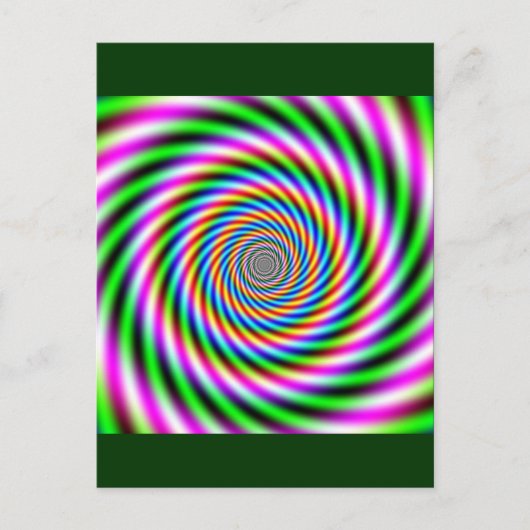 Optische Illusion in Greenpink Postkarte (Vorderseite)