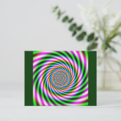 Optische Illusion in Greenpink Postkarte (Stehend Vorderseite)