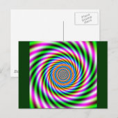 Optische Illusion in Greenpink Postkarte (Vorne/Hinten)