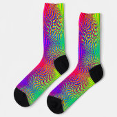 Optische Illusion in lebhaften Neonfarben Socken (Linkes Detail)
