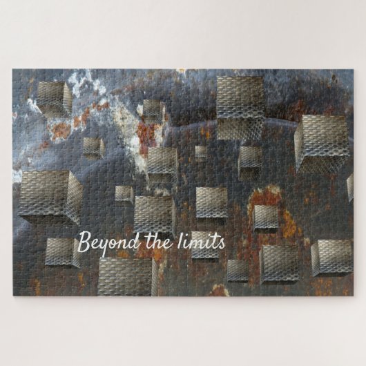 optische Illusion in metallischen geometrischen Ku Puzzle (Horizontal)