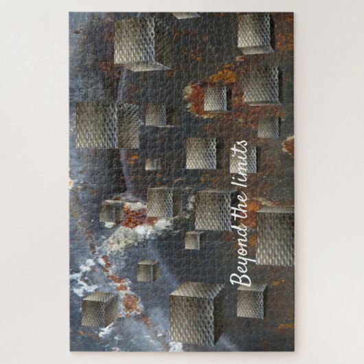 optische Illusion in metallischen geometrischen Ku Puzzle (Vertikal)