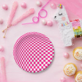 Optische Illusion in Rosa und Weiß Pappteller (Party)