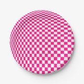 Optische Illusion in Rosa und Weiß Pappteller (Vorderseite)