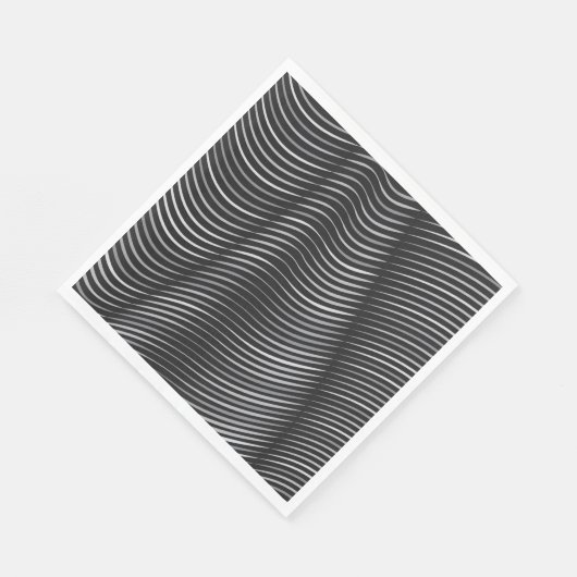 Optische Illusion in Schwarz und Silber Serviette (Ecke)