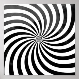 Optische Illusion in Schwarz und Weiß Poster