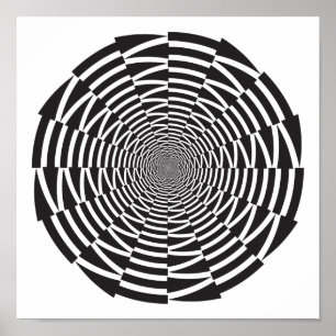 Optische Illusion in Schwarzweiß-Vortex Poster