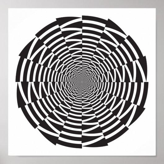 Optische Illusion in Schwarzweiß-Vortex Poster (Vorne)