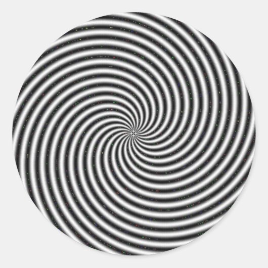 Optische Illusion mit schwarzem und weißem Swirn Runder Aufkleber (Vorderseite)
