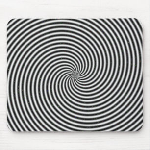 Optische Illusion mit weißem und schwarzem Spiralw Mousepad