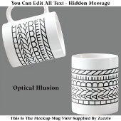 Optische Illusion Name Tasse 114B Moderner verstec